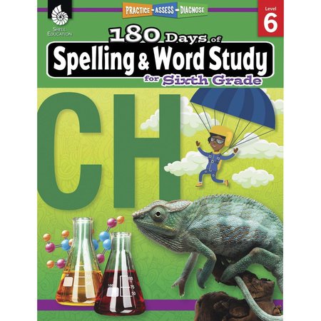 Shell Education 180 Days of Spelling and Word Study for Sixth Grade 28634